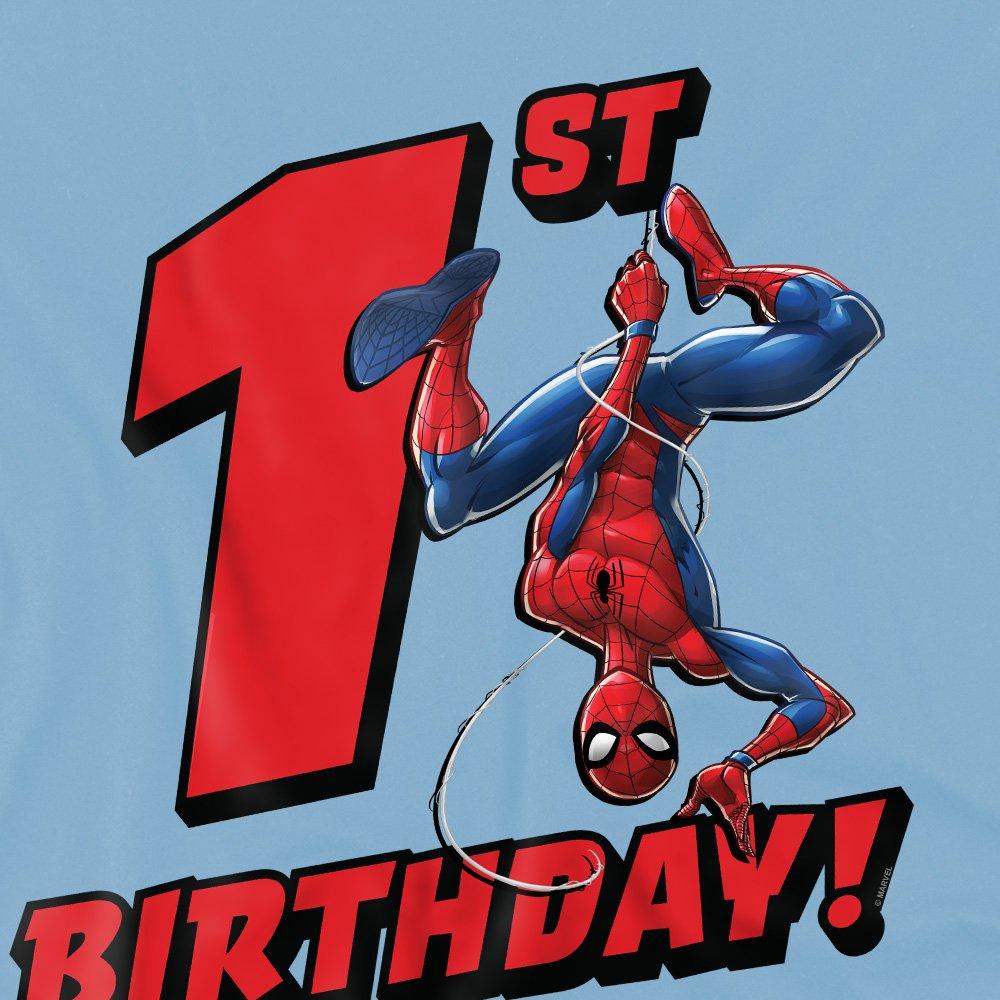 Light Blue - Spiderman - Spider Man Birthday 1 Kids T-Shirt Light Blue - 2