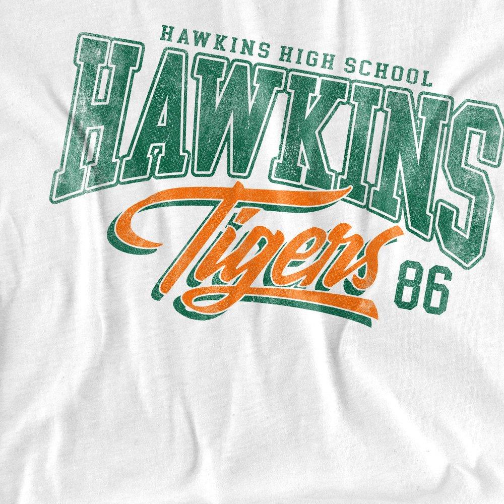White - Stranger Things - Stranger Things Hawkins Tigers 86 T-Shirt White - 2