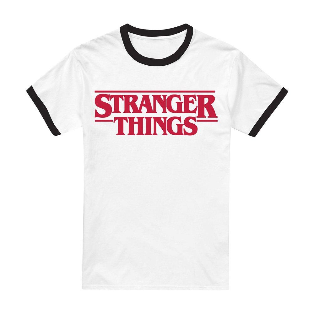 Multi - Stranger Things - Stranger Things Main Logo Ringer T-Shirt Black Wh - 1