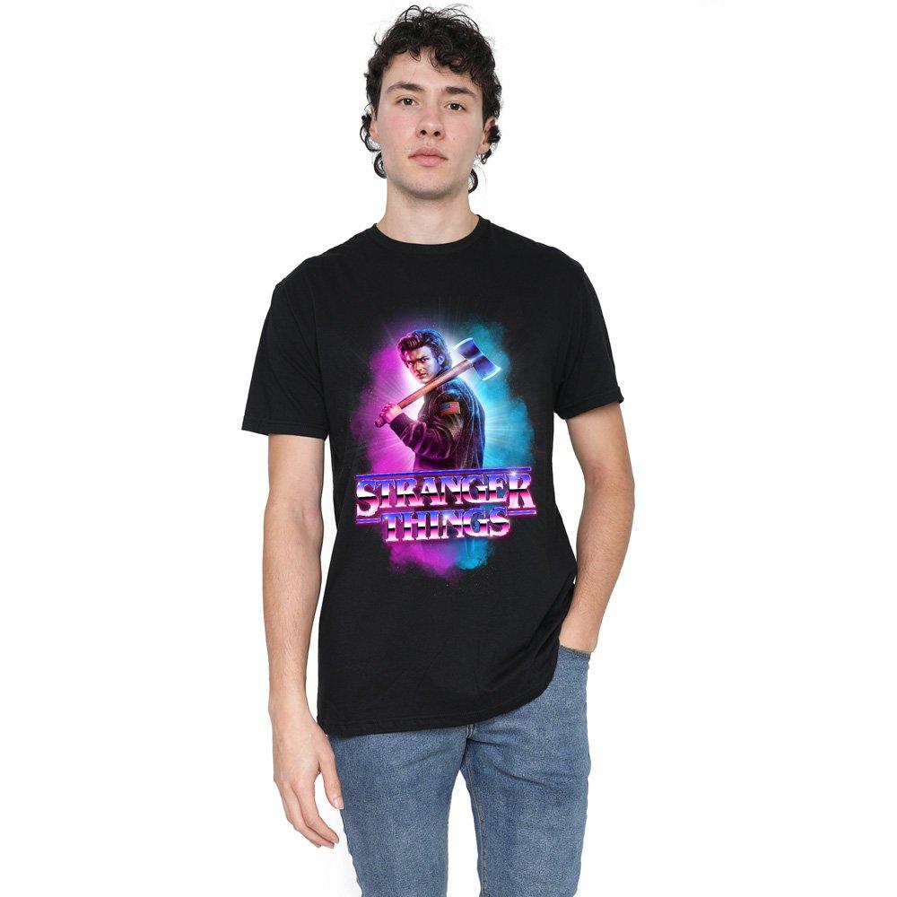 Black - Stranger Things - Stranger Things Steve Harrington Metal Burst T-Shi - 1