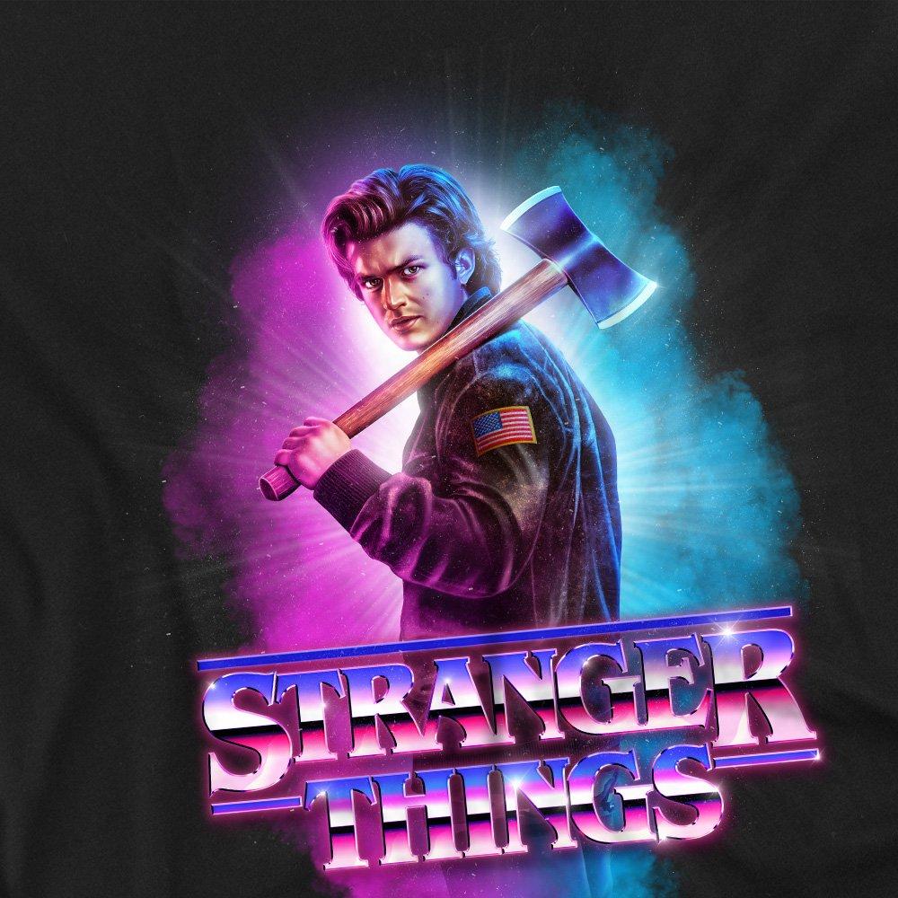Black - Stranger Things - Stranger Things Steve Harrington Metal Burst T-Shi - 2