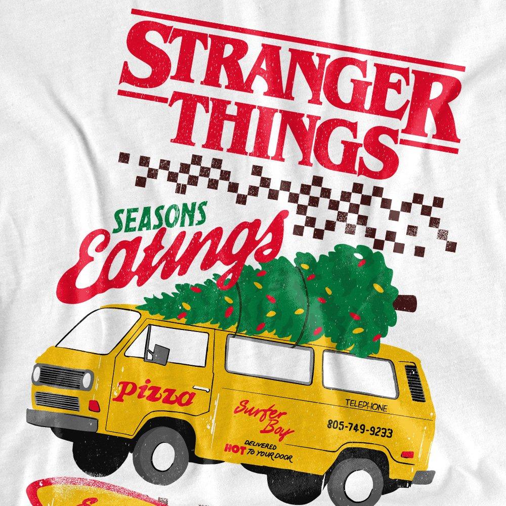 White - Stranger Things - Stranger Things Seasons Eatings Pizza Van Christma - 2