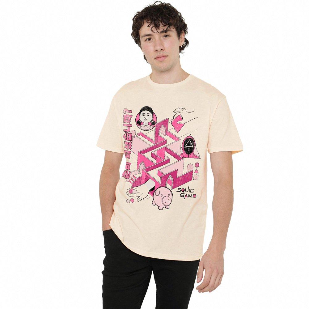 Natural - Squid Game - SQUID GAME COMIC MAZE T-Shirt Natural - 1