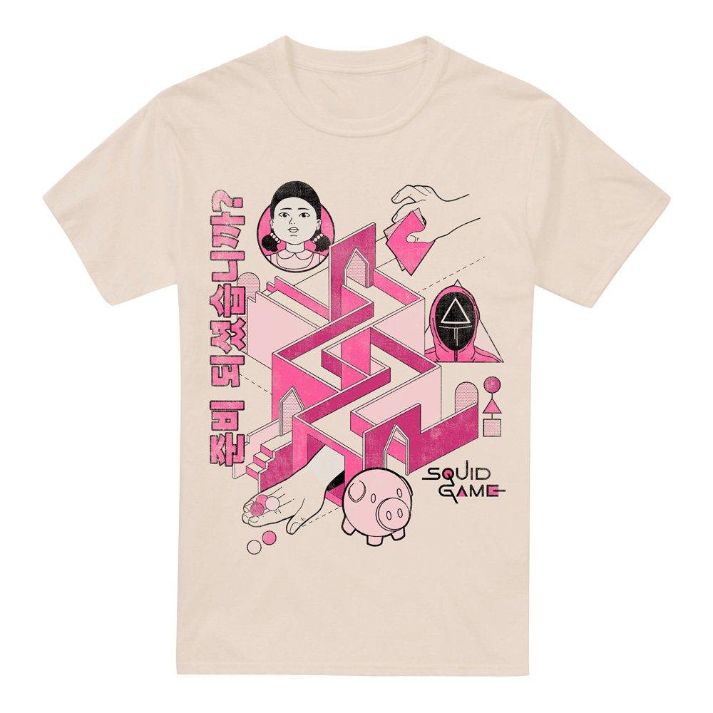 Natural - Squid Game - SQUID GAME COMIC MAZE T-Shirt Natural - 4
