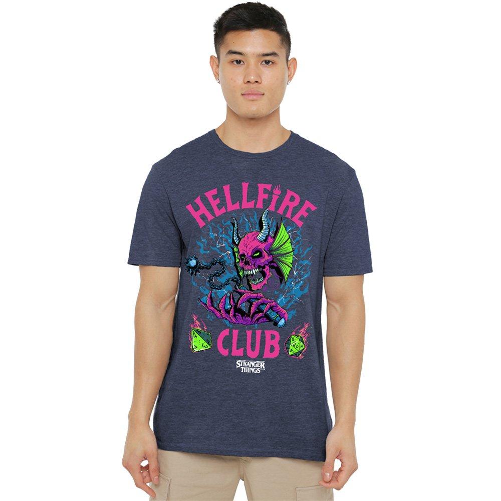 Navy - Stranger Things - Stranger Things Hellfire Neon Dice T-Shirt Navy - 1