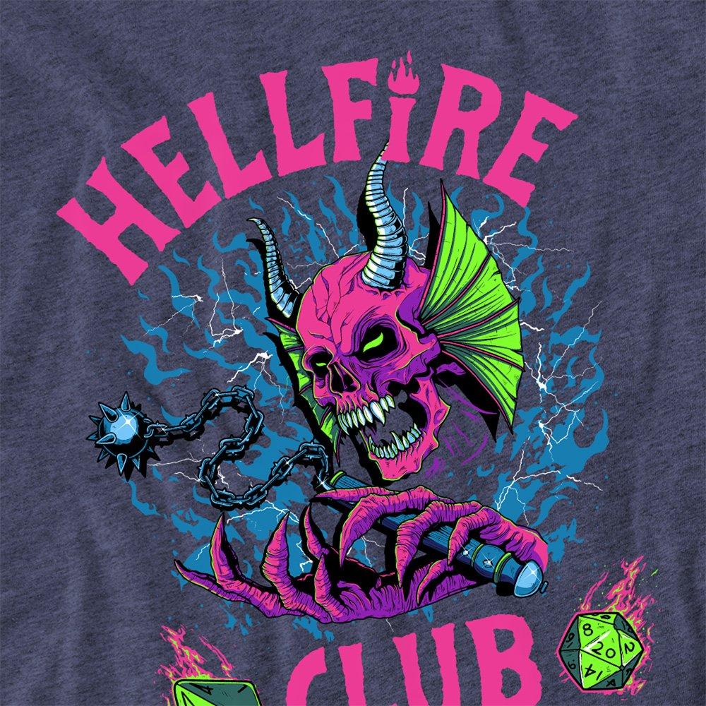 Navy - Stranger Things - Stranger Things Hellfire Neon Dice T-Shirt Navy - 2