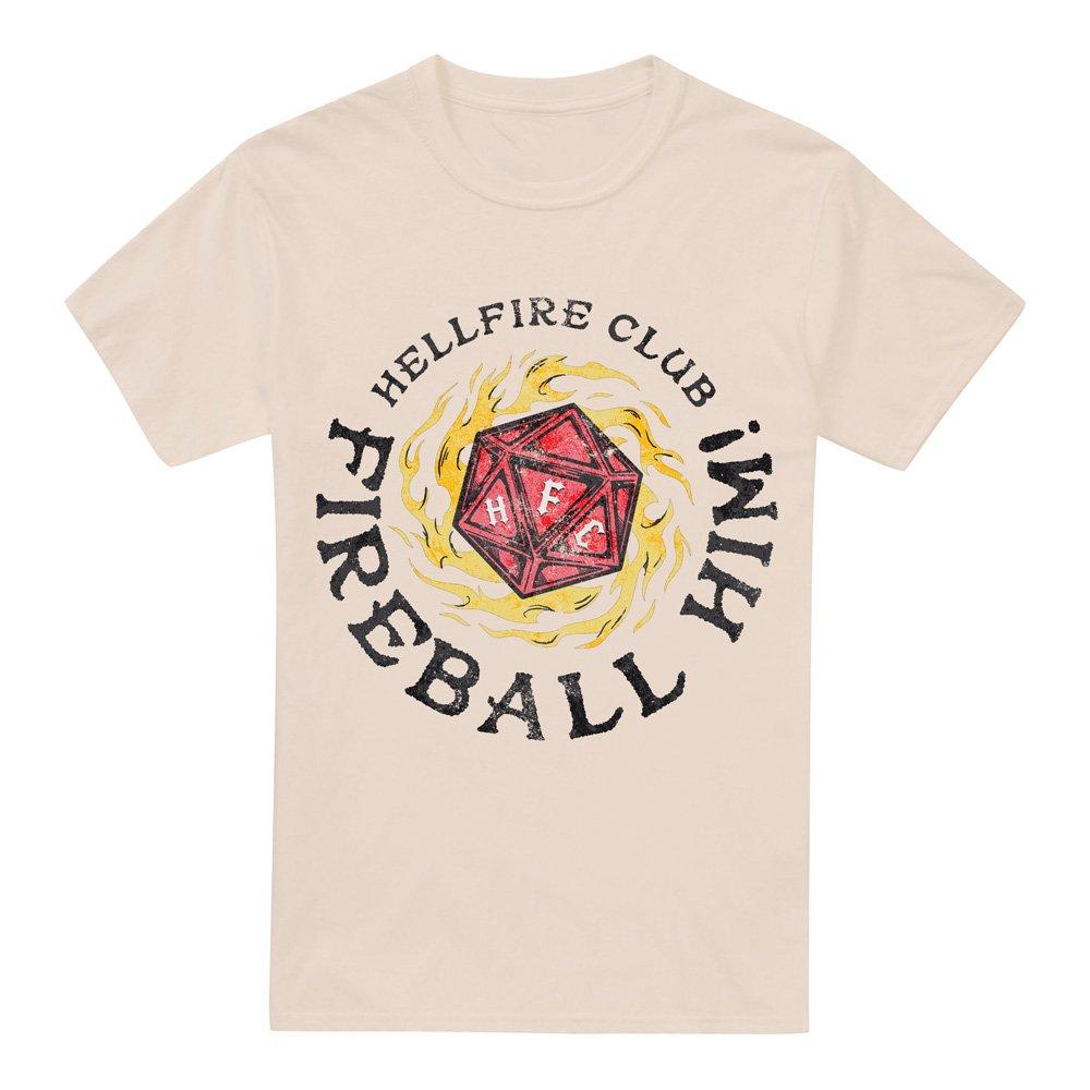 Beige - Stranger Things - Stranger Things Hellfire Club Fireball Him T-Shirt - 4