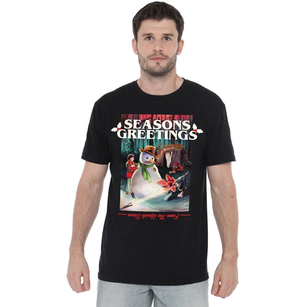 Black - Stranger Things - Stranger Things Seasons Greetings Snowman Christma - 1
