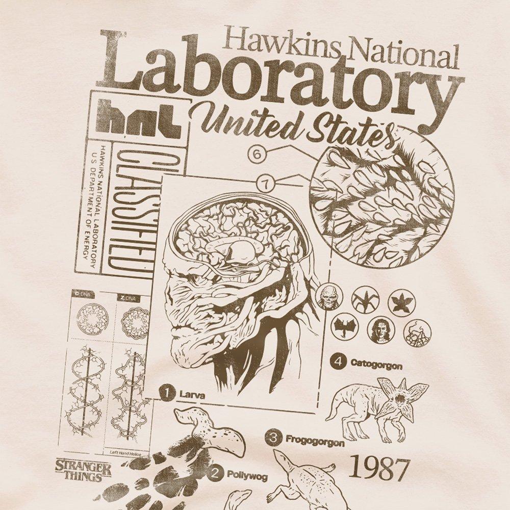 Beige - Stranger Things - Stranger Things Hawkins Lab Mono T-Shirt Natural - 2