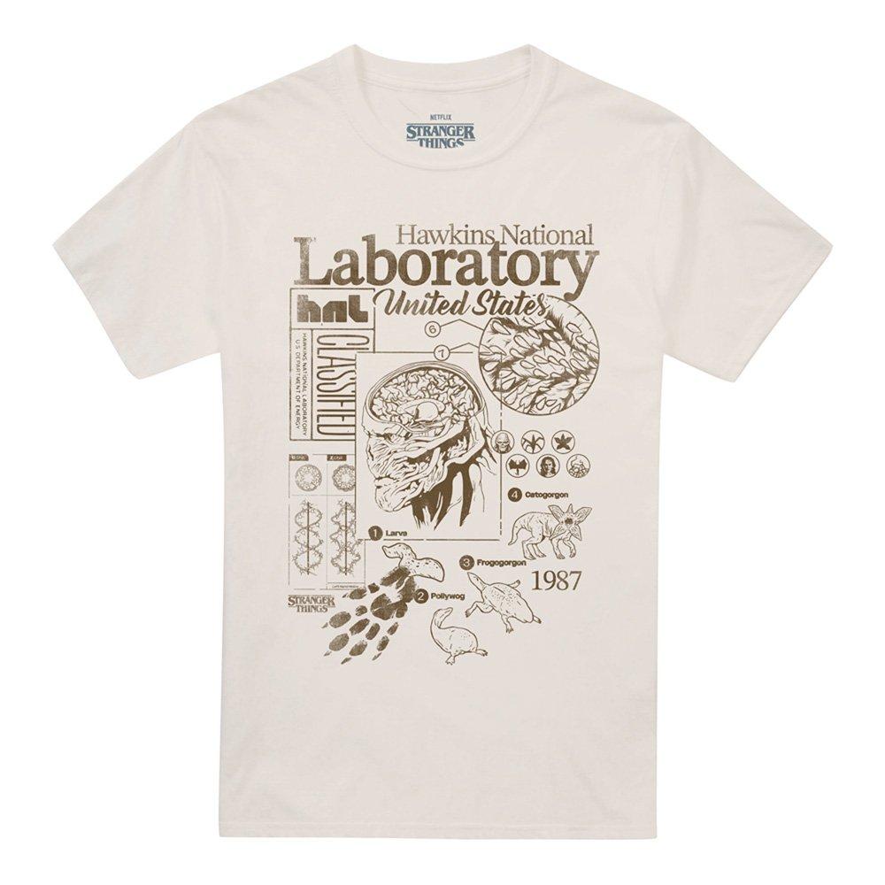 Beige - Stranger Things - Stranger Things Hawkins Lab Mono T-Shirt Natural - 4
