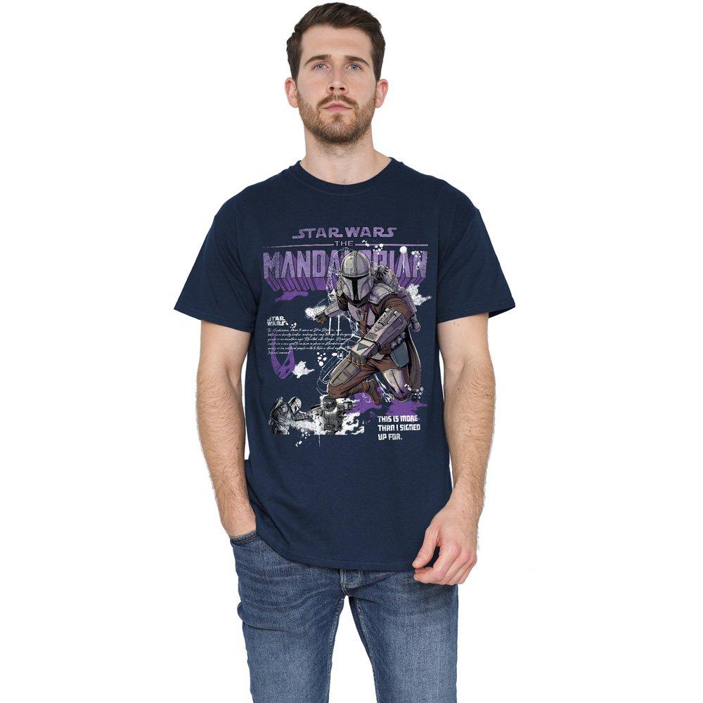 Navy - Star Wars - Mandalorian Graffiti T-Shirt Navy - 1