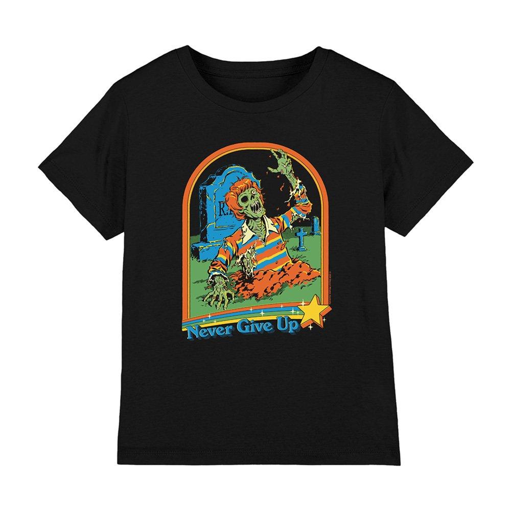 Black - Steven Rhodes - Steven Rhodes Never Give Up Kids T-Shirt Black - 1