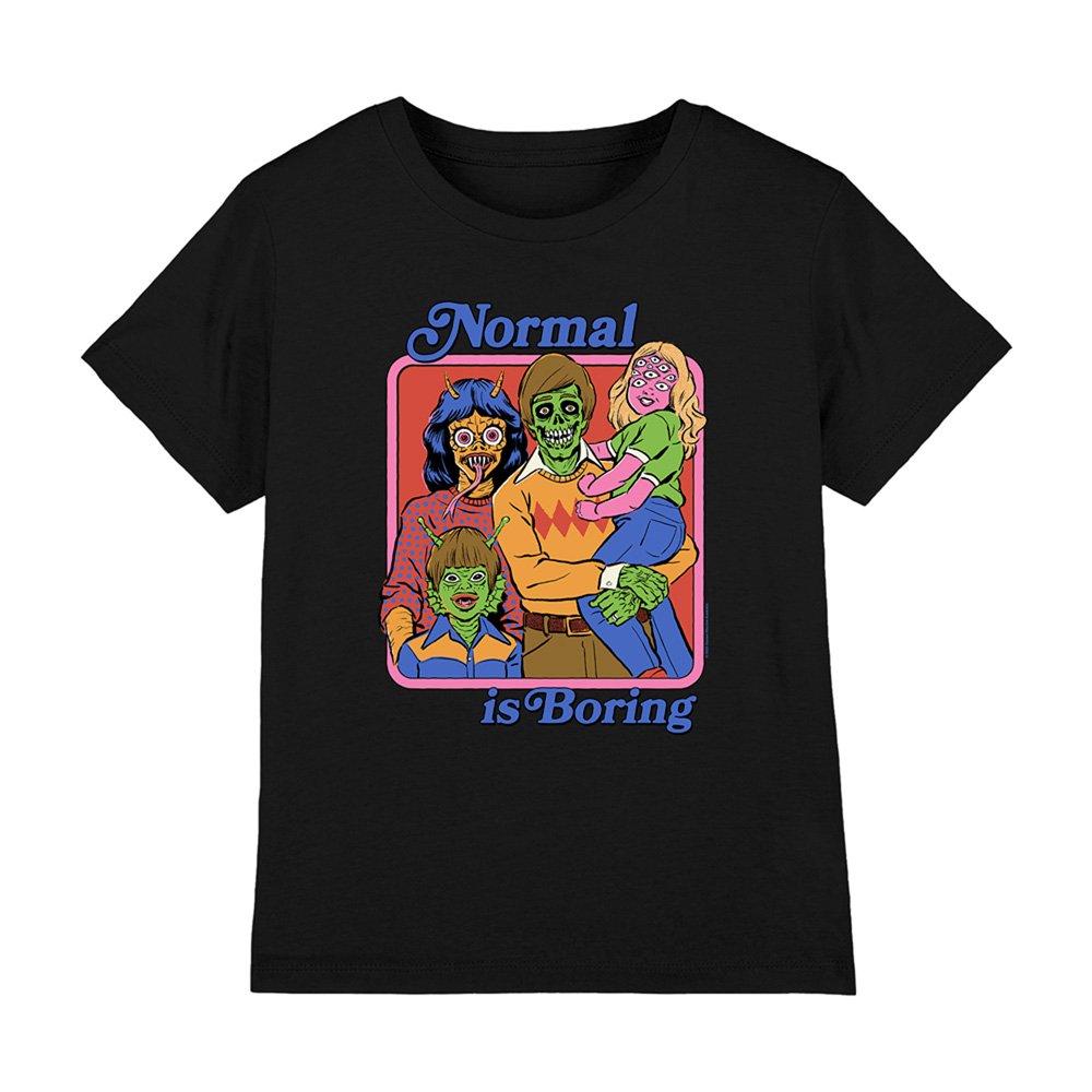 Black - Steven Rhodes - Steven Rhodes Normal Is Boring Kids T-Shirt Black - 1