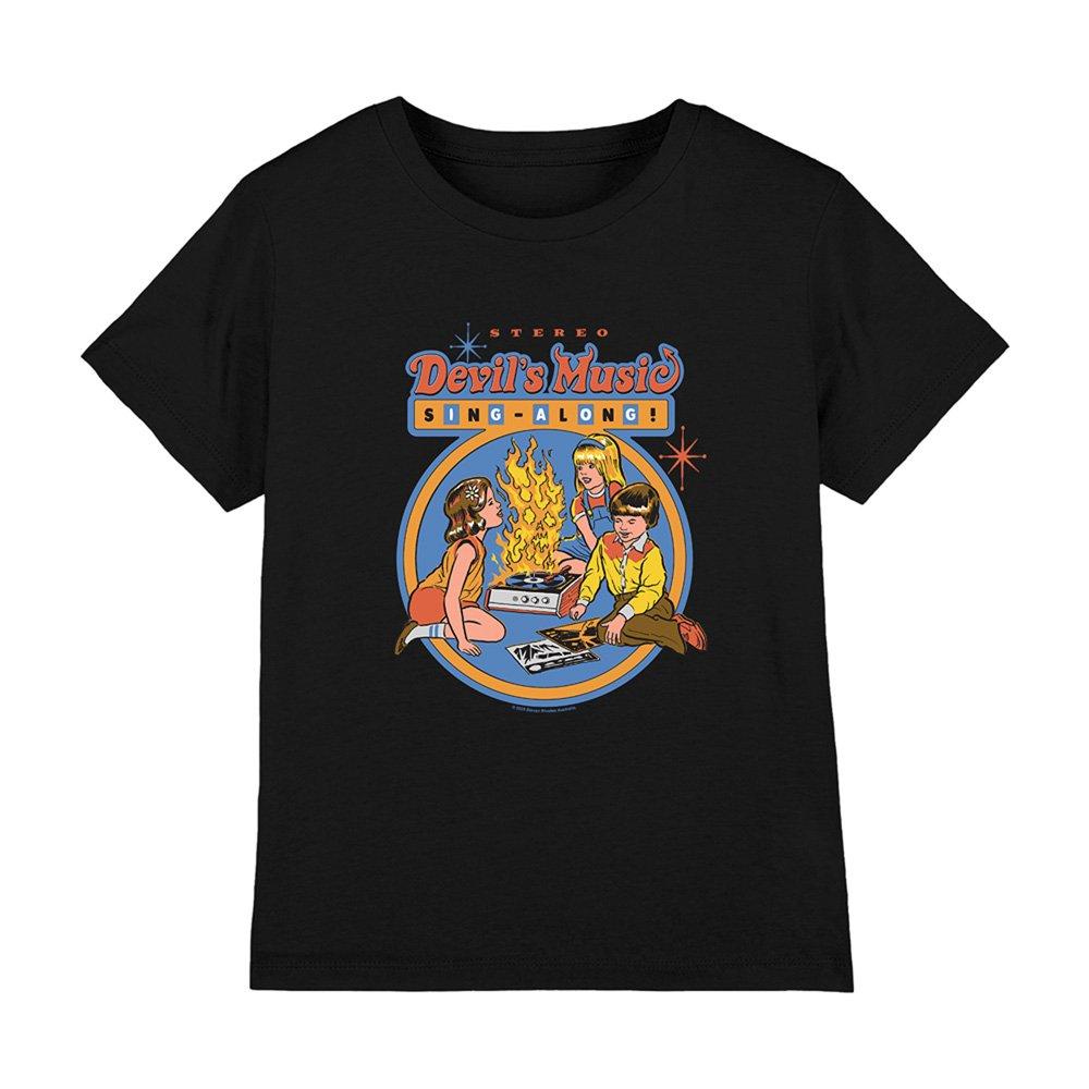 Black - Steven Rhodes - Steven Rhodes Devils Music Singalong Kids T-Shirt - 1
