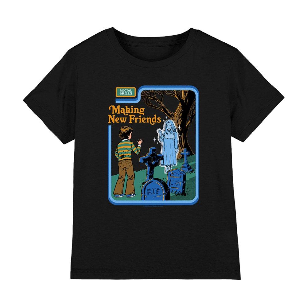 Black - Steven Rhodes - Steven Rhodes Making New Friends Kids T-Shirt Bla - 1