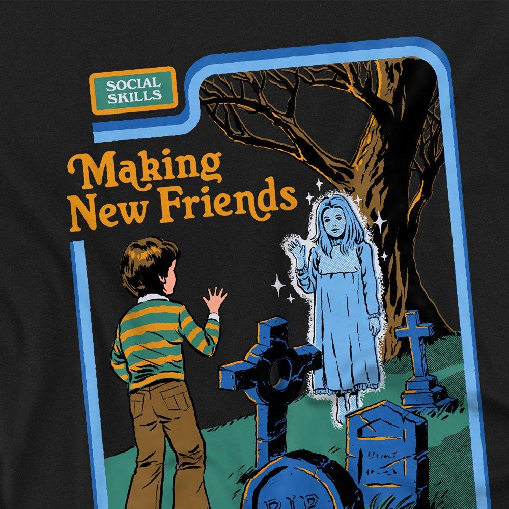 Black - Steven Rhodes - Steven Rhodes Making New Friends Kids T-Shirt Bla - 2