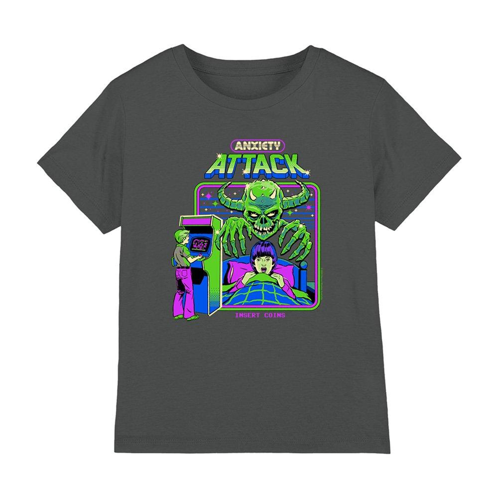 Charcoal - Steven Rhodes - Steven Rhodes Anxiety Attack Kids T-Shirt Charcoa - 1