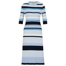 Boss Hugo Boss Ribbed Knit Dress with Button Trim