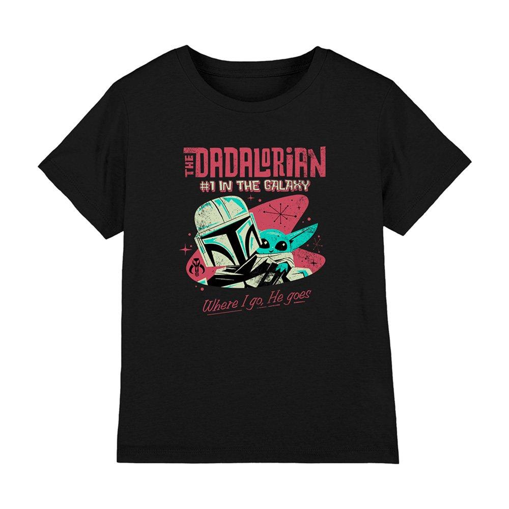 Black - Star Wars - Star Wars 1 Dad Retro Dadalorian Where I Go Kids T - 1