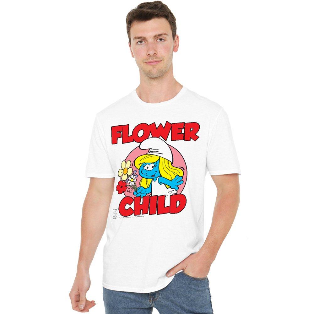 Men's Other Smurfs Flower Child T Shirt White - 5XL