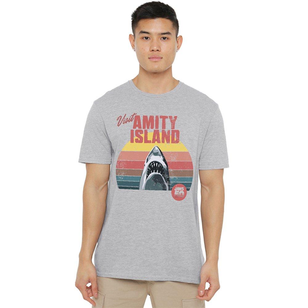 Light Grey - Universal - Jaws Amity Island 50Th Sunrise T Shirt Athletic H - 1