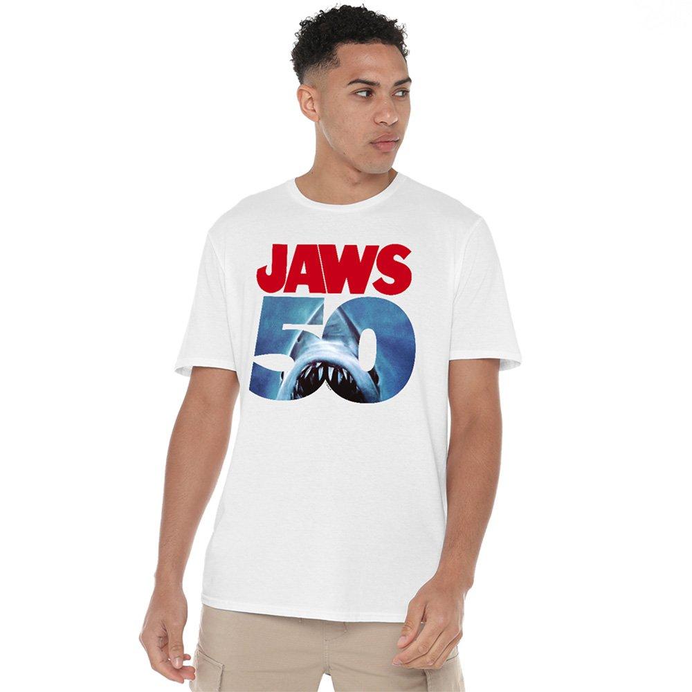 White - Universal - Jaws 50Th Poster Logo T Shirt White - 1