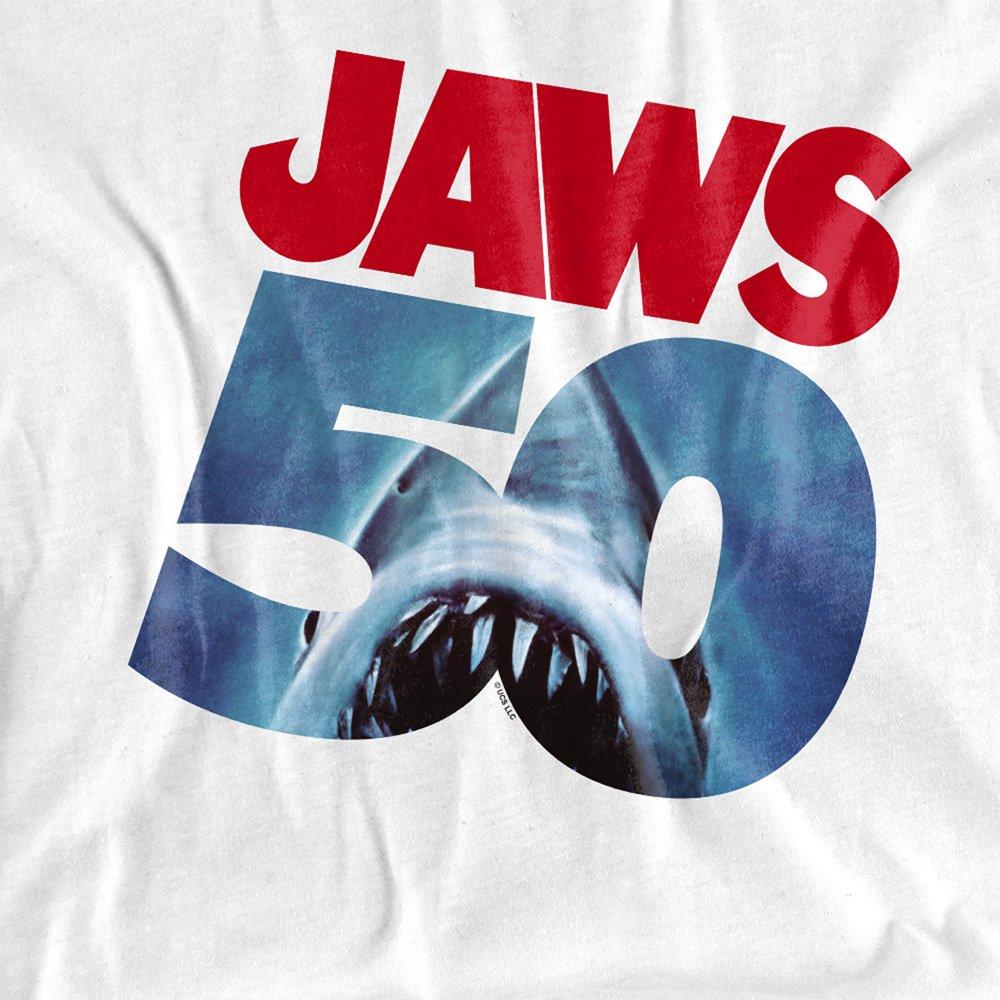 White - Universal - Jaws 50Th Poster Logo T Shirt White - 2