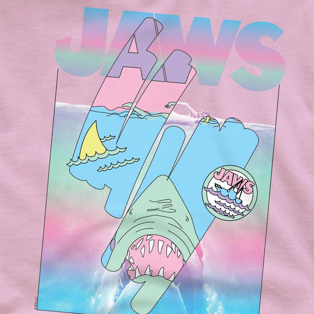 Light Pink - Universal - Jaws Cartoon Swipe Poster T Shirt Light Pink - 2