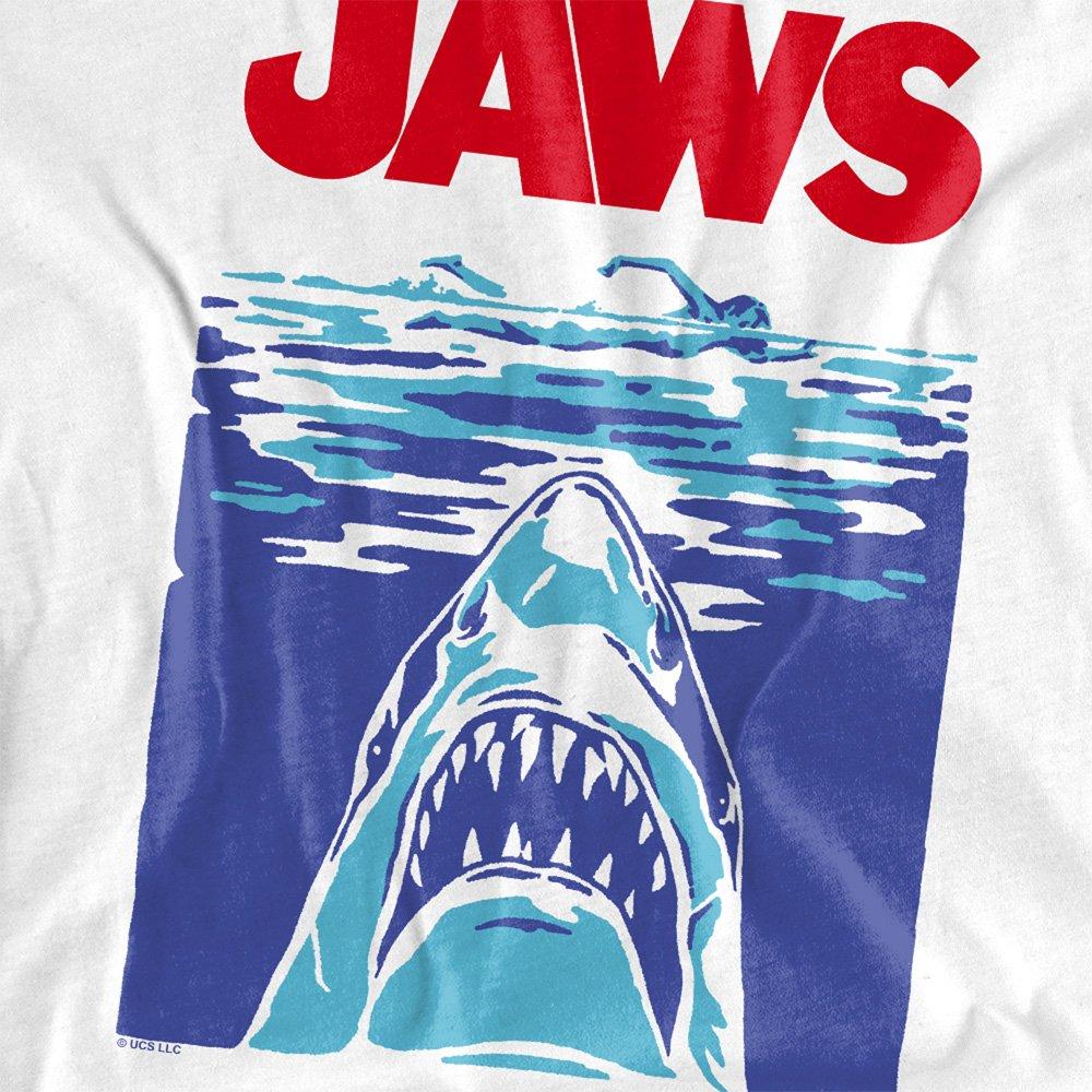 White - Universal - Jaws Bold Poster Print Kids T Shirt White - 2