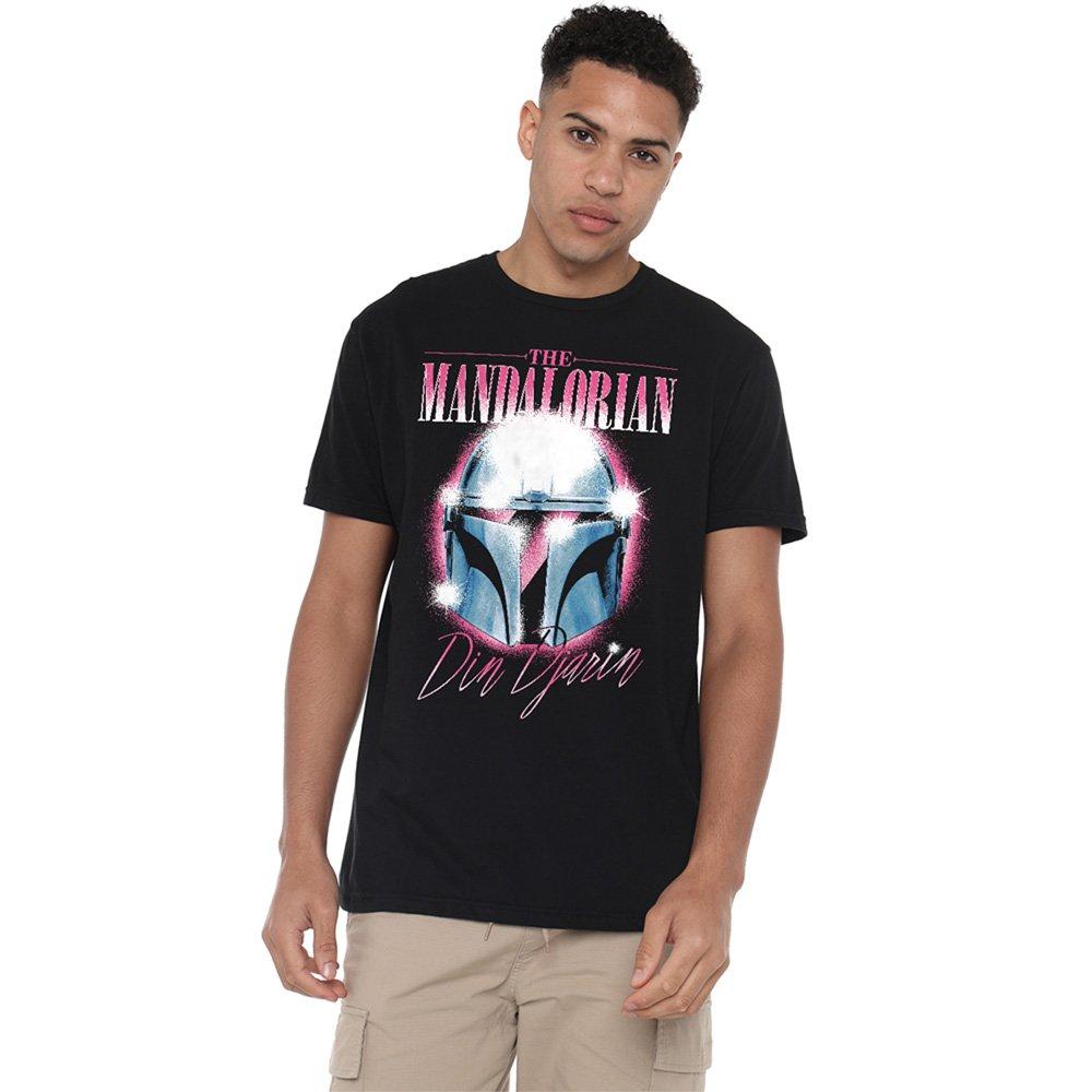 Black - Star Wars - The Mandalorian Din Djarin 80S Helmet T-Shirt Bl - 1