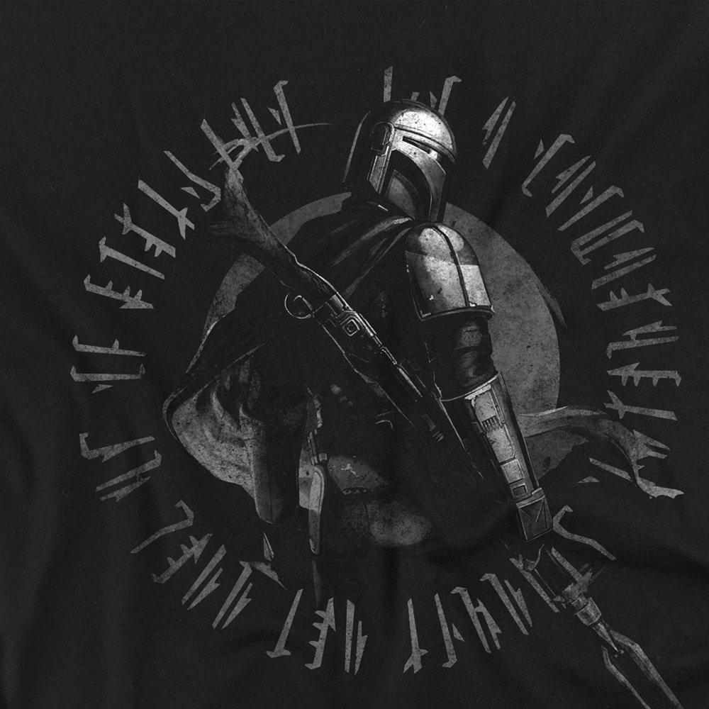 Black - Star Wars - The Mandalorian Religion Front Back T-Shirt Black - 3