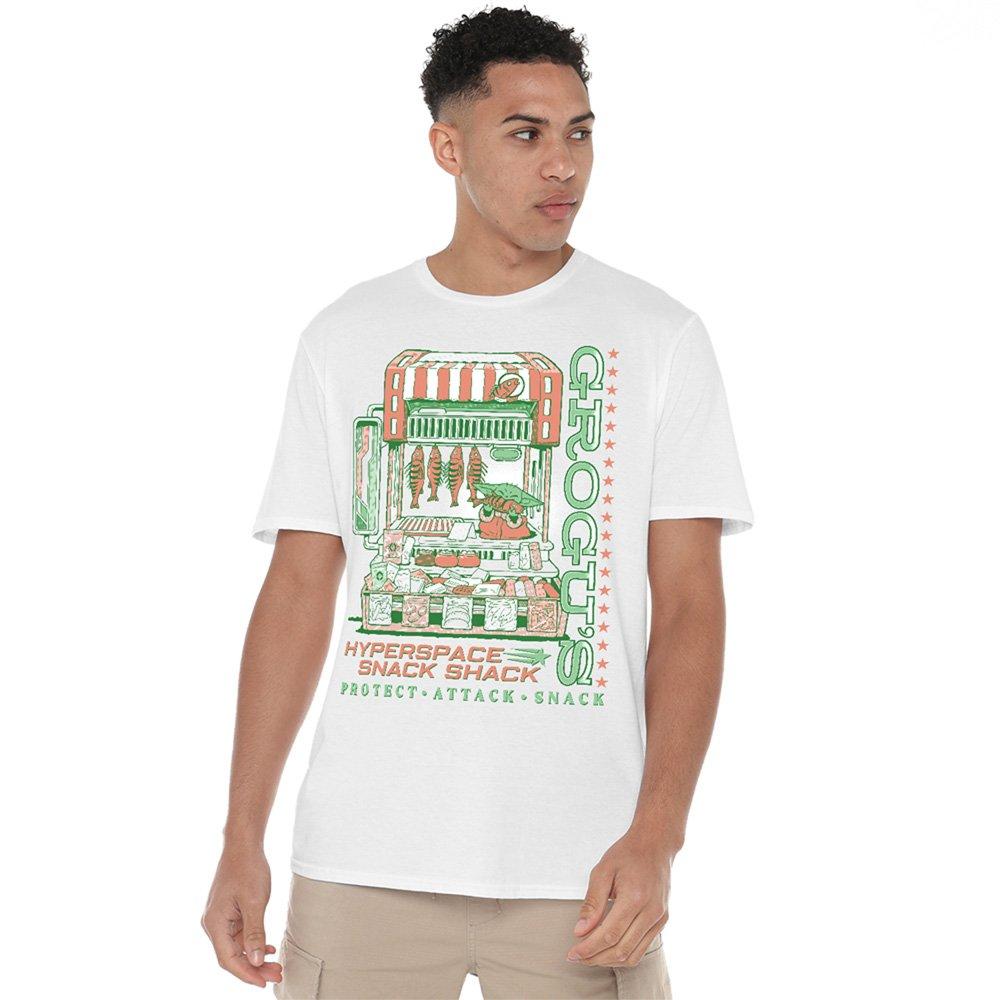 White - Star Wars - The Mandalorian Grogu Snack Shack Market T Shirt - 1