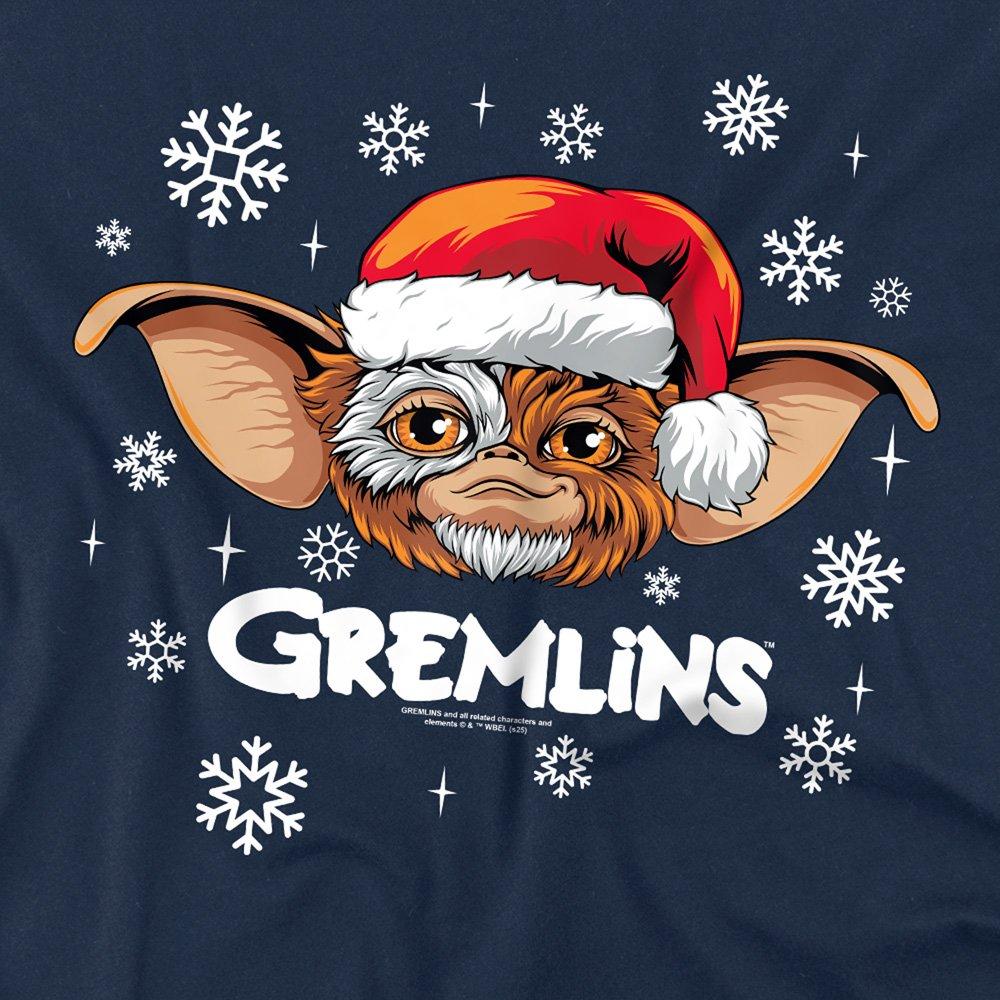 Navy - Warner Brothers - Gremlins Gizmo Christmas Hat T-Shirt Navy - 2
