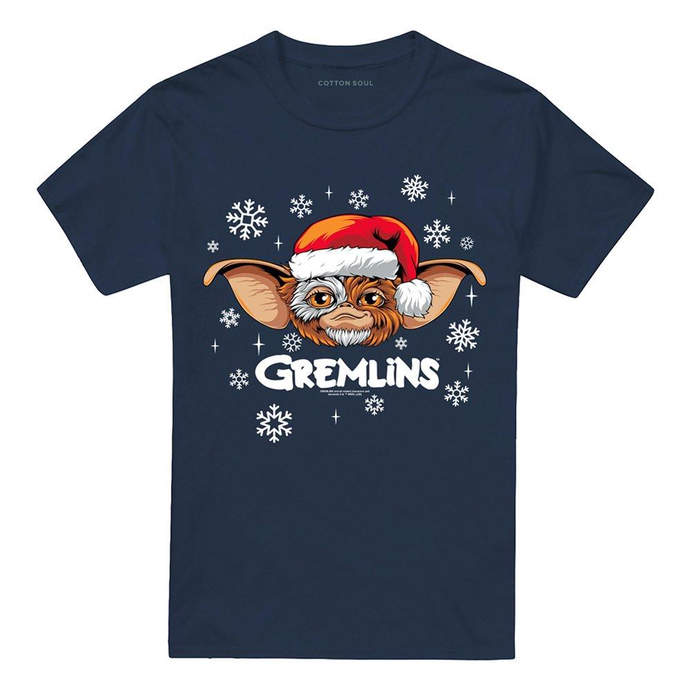 Navy - Warner Brothers - Gremlins Gizmo Christmas Hat T-Shirt Navy - 4