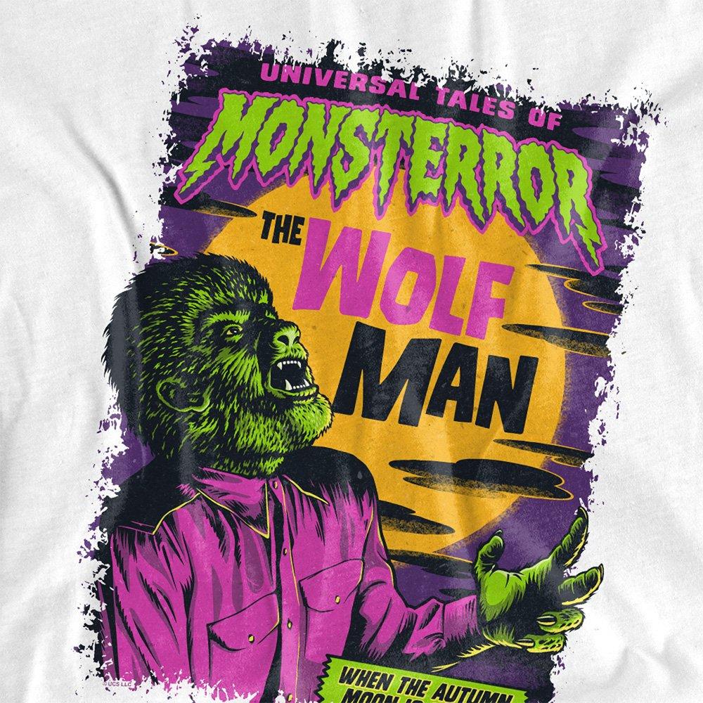 White - Universal - Universal Monsters The Wolfman Neon T-Shirt White - 2