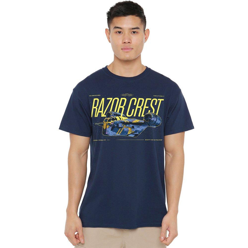 Navy - Star Wars - The Mandalorian Grogu Razor Crest Gunship T Shirt - 1