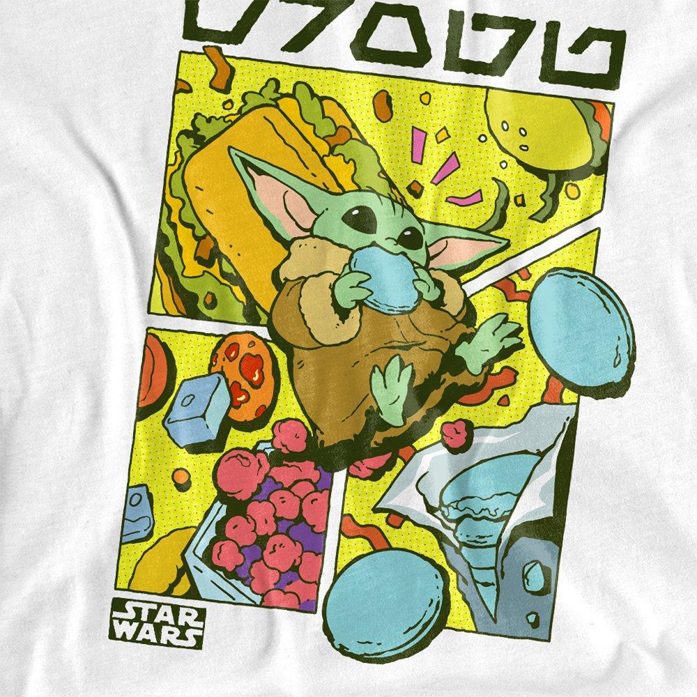 White - Star Wars - The Mandalorian And Grogu Snacks Comic Kids T Shir - 2