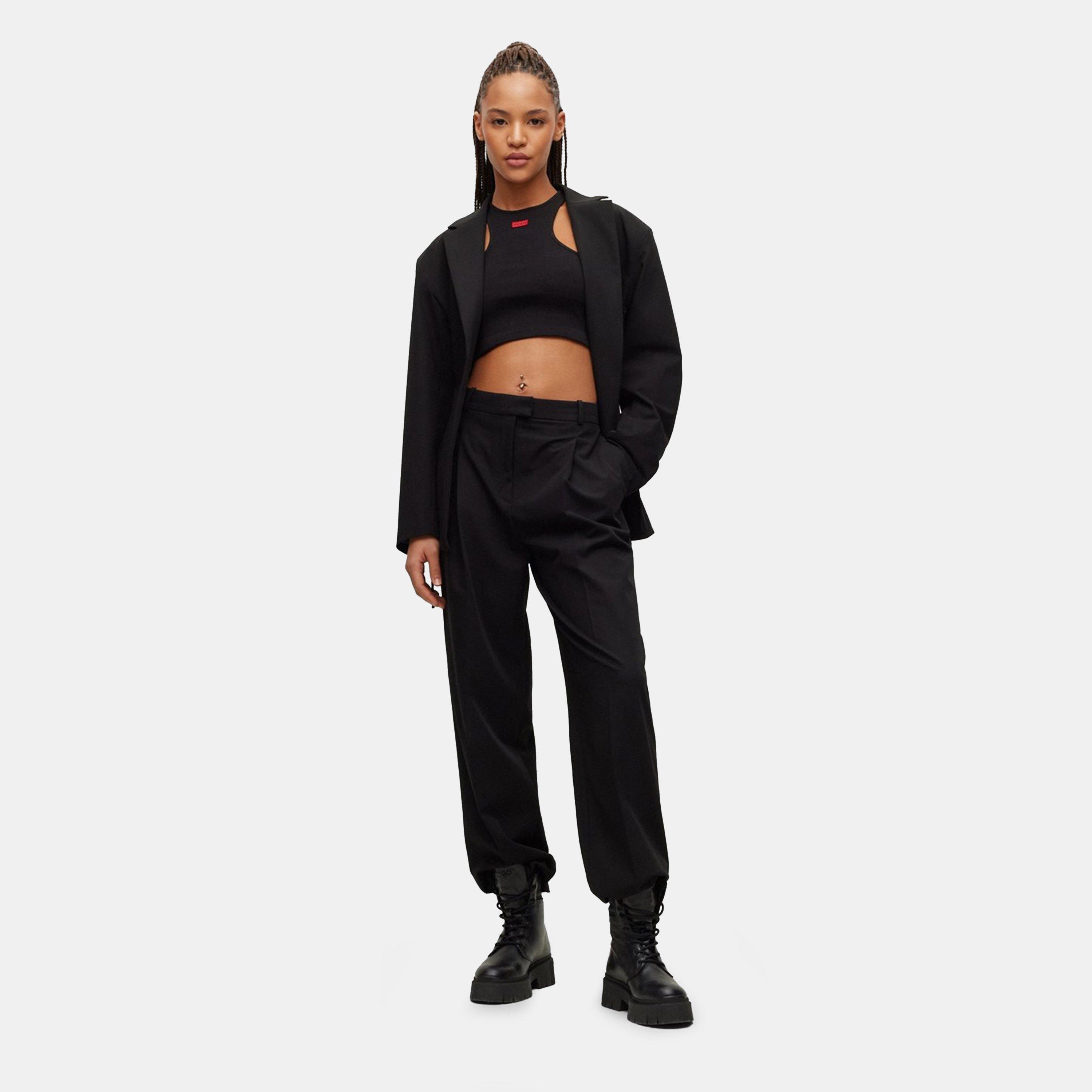 Black 001 - Hugo - Women's Hasabu Tailored Trouser - 6