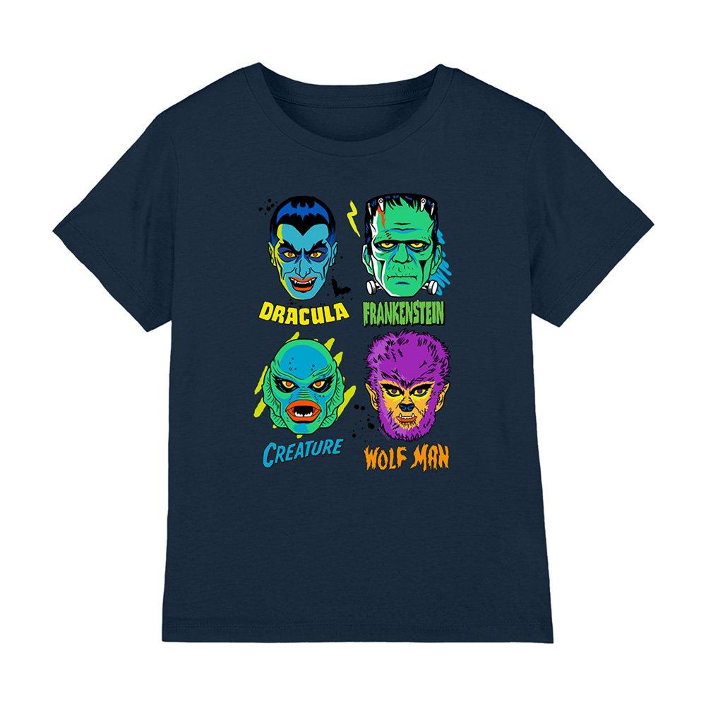 Navy - Universal - Universal Monsters Monster Heads Kids T-Shirt Nav - 1