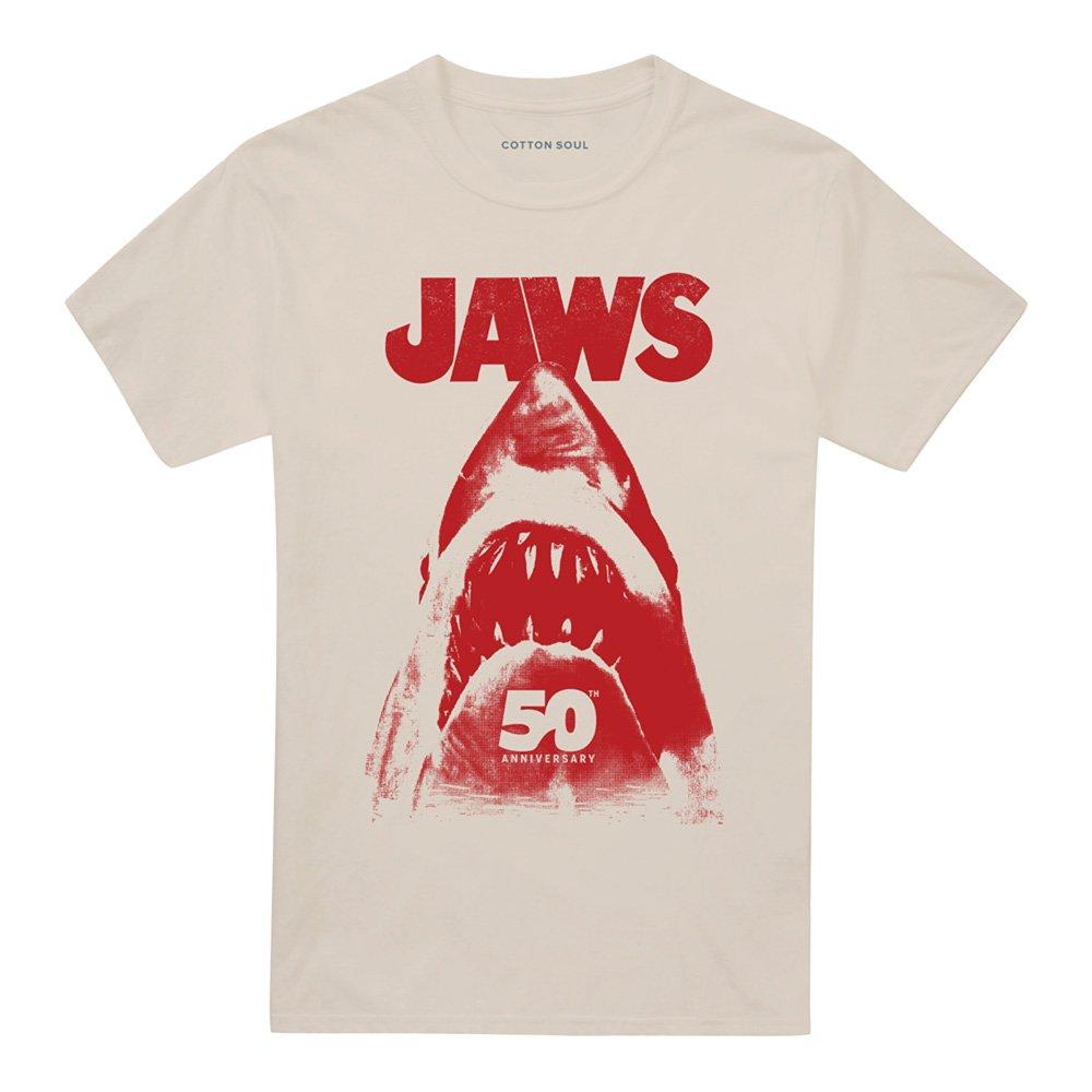 Light Sand - Universal - Jaws Red Shark Poster T Shirt Sand - 4