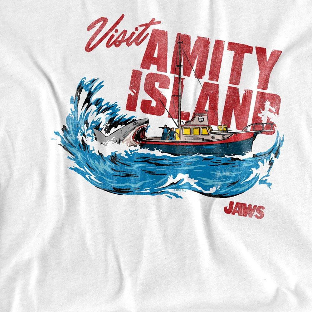 White - Universal - Jaws Visit Amity Island Bite T Shirt White - 2