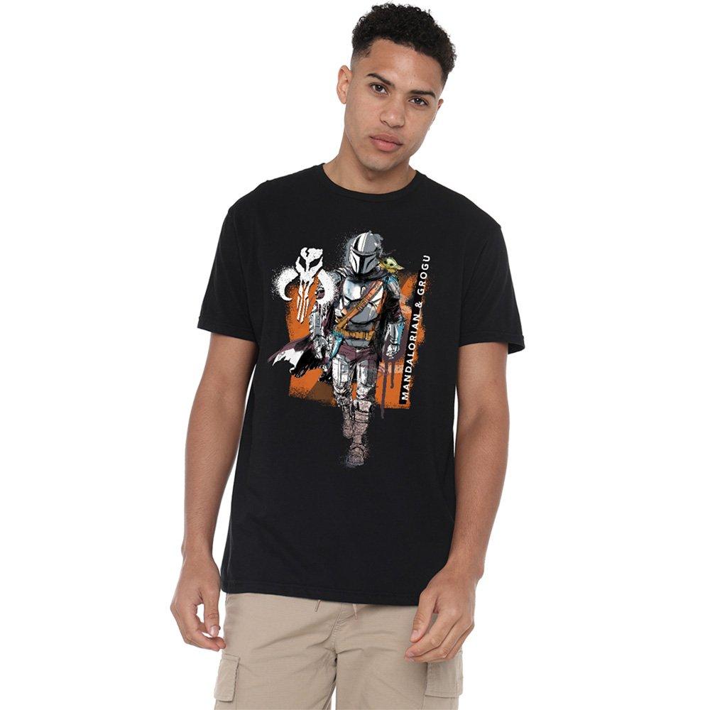 Black - Star Wars - The Mandalorian Grogu Graffiti Spray Pair T Shirt - 1