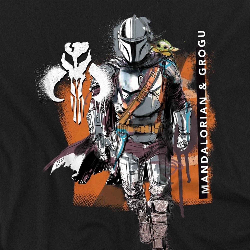 Black - Star Wars - The Mandalorian Grogu Graffiti Spray Pair T Shirt - 2