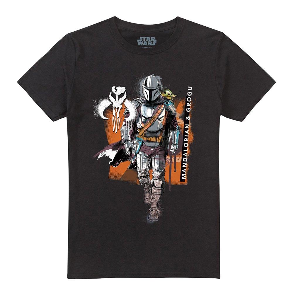 Black - Star Wars - The Mandalorian Grogu Graffiti Spray Pair T Shirt - 4