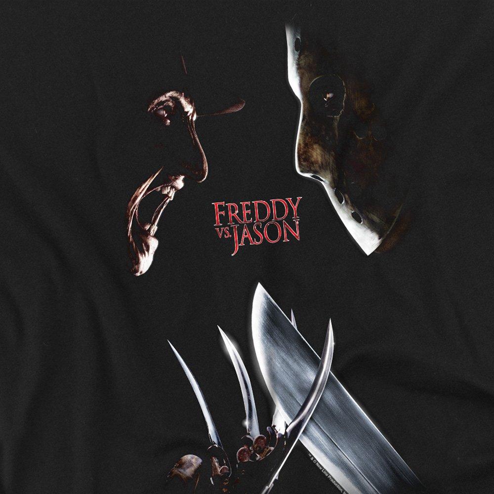 Black - Warner Brothers - Freddy Vs Jason Face Off Poster T-Shirt Black - 2
