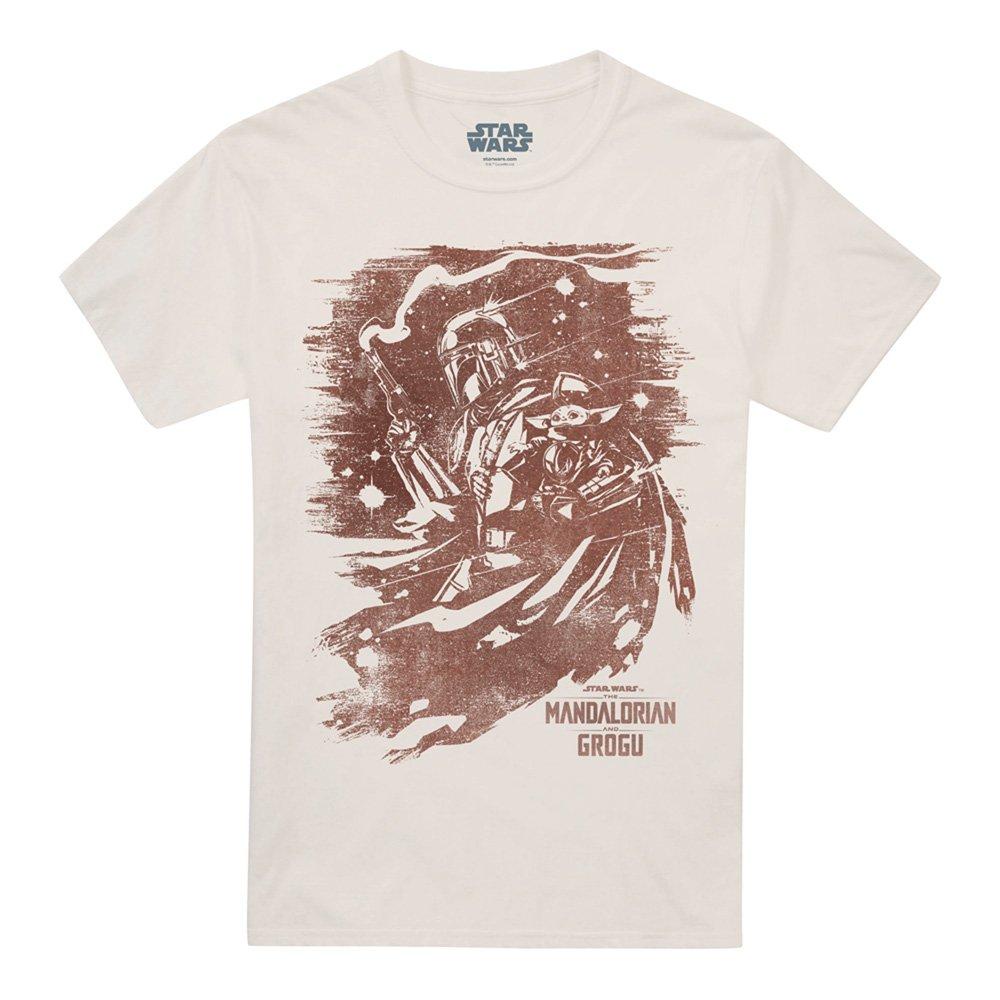 Beige - Star Wars - The Mandalorian Grogu Ink Sketch T Shirt Natural - 4