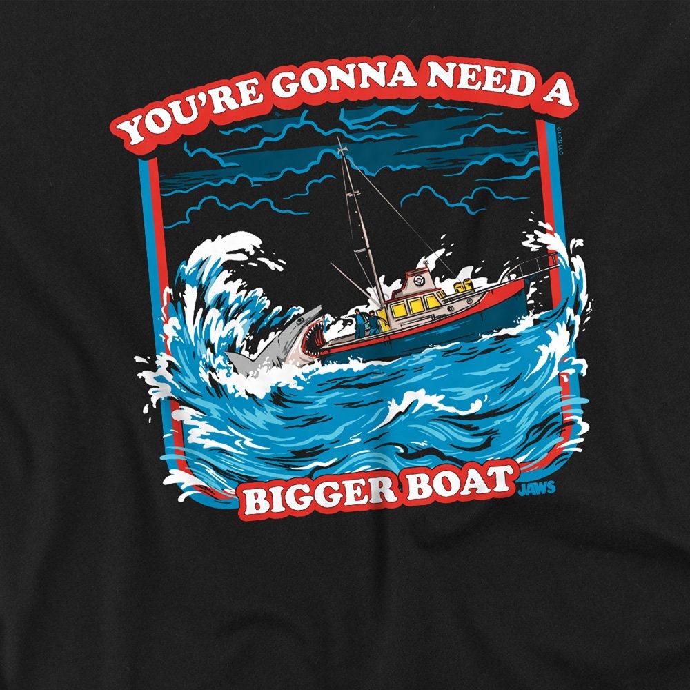 Black - Universal - Jaws Bigger Boat Retro T Shirt Black - 2