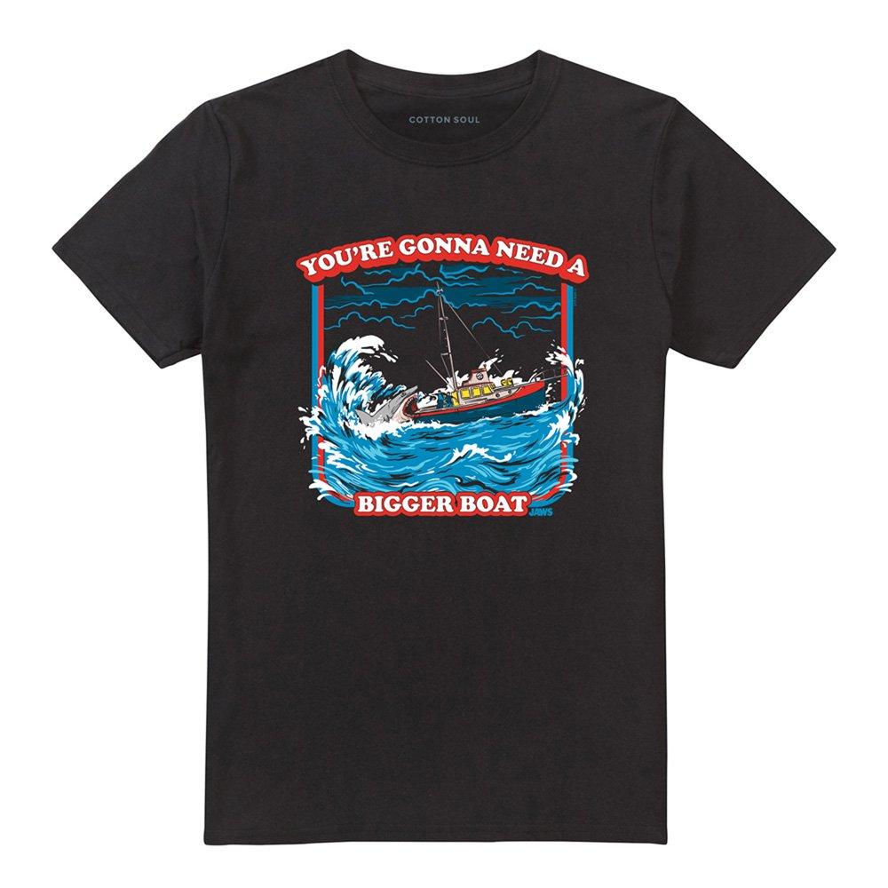 Black - Universal - Jaws Bigger Boat Retro T Shirt Black - 4