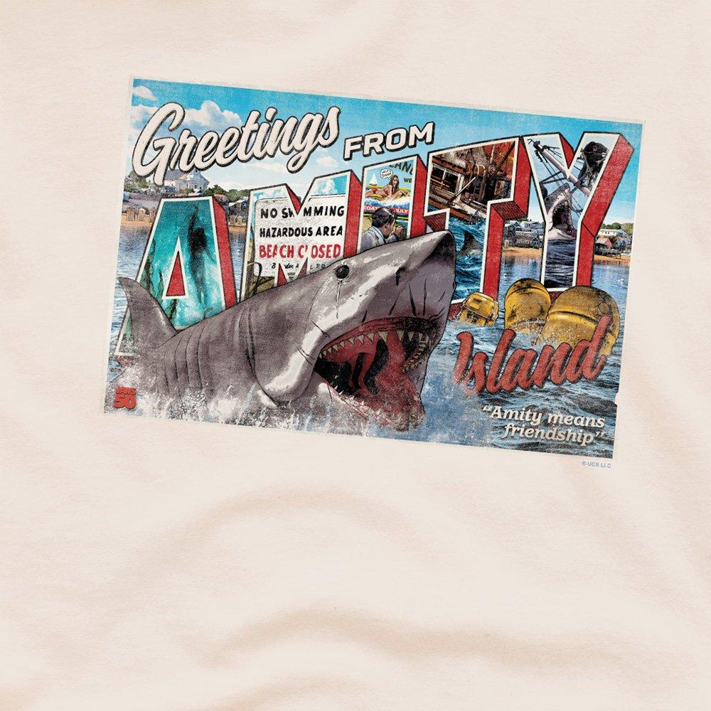 Natural - Universal - Jaws Amity Island Postcard T Shirt Natural - 2