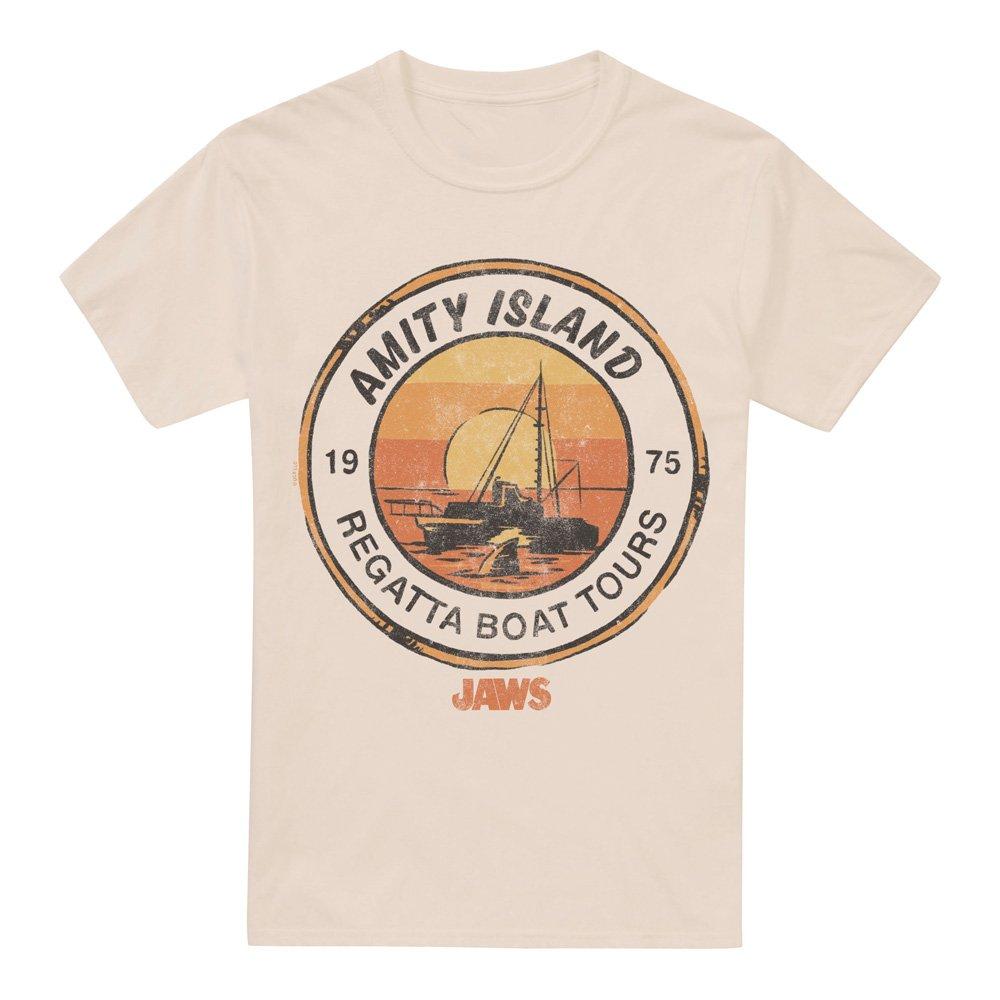 Natural - Universal - Jaws Amity Island Boat Tours T Shirt Natural - 4